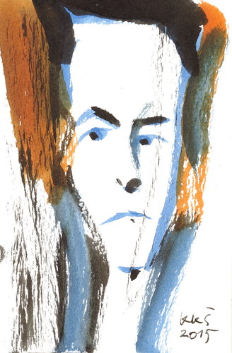 Cartoon: Jean Cocteau (medium) by Kestutis tagged france,paris,portrait,lithuania,kestutis,kunst,art