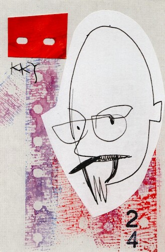 Cartoon: Journalist (medium) by Kestutis tagged journalist,dada,communication,globalization,postcard,kestutis,lithuania,art,kunst
