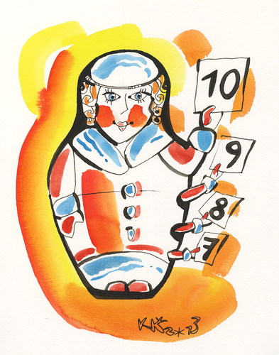 Cartoon: Juri (medium) by Kestutis tagged sochi,lithuania,kestutis,matryoshka,sports,winter,juri,2014,olympic