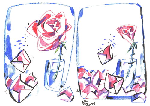 Cartoon: LETTERS (medium) by Kestutis tagged letters,rose