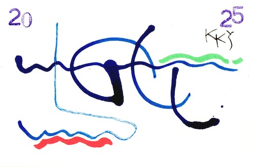 Cartoon: Lines floating and fly 2 (medium) by Kestutis tagged lines,floating,fly,dada,postcard,art,kunst,sketch,kestutis,lithuania