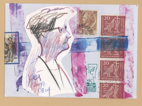 Cartoon: Mail art with sketch. Daiva (medium) by Kestutis tagged mail,art,kunst,kestutis,lithuania,sketch