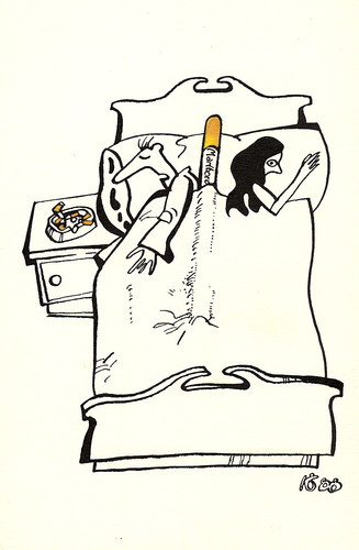 Cartoon: NIGHT (medium) by Kestutis tagged night,kestutis,siaulytis,sluota,man,woman