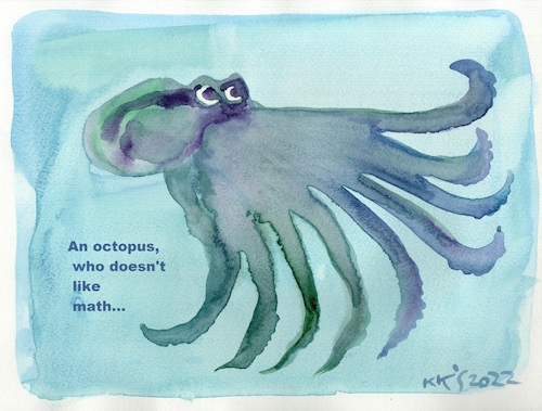 Cartoon: Octopus (medium) by Kestutis tagged math2022