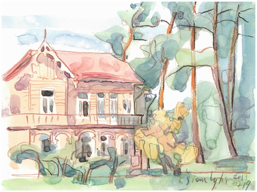 Cartoon: Old wooden villa (medium) by Kestutis tagged watercolor,sketch,kestutis,lithuania,summer