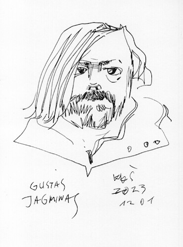 Cartoon: Painter Gustas Jagminas (medium) by Kestutis tagged sketch,painter,art,kunst,kestutis,lithuania