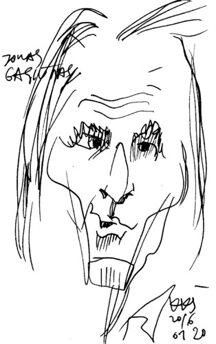 Cartoon: Painter Jonas Gasiunas (medium) by Kestutis tagged lithuania,kestutis,kunst,art,painter,sketch