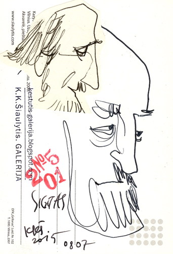 Cartoon: Painter Sigitas Prancuitis (medium) by Kestutis tagged sketch,painter,kestutis,lithuania
