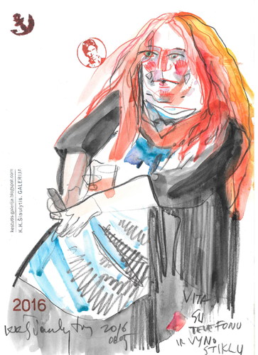 Cartoon: Painter Vita (medium) by Kestutis tagged painter,dada,sketch,kestutis,lithuania