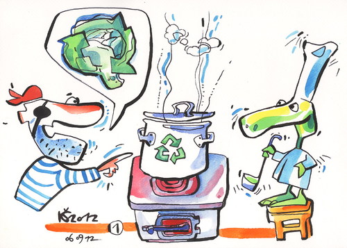 Cartoon: PIRATE HUMOR (medium) by Kestutis tagged recycling,adventure,lithuania,siaulytis,kestutis,humor,shoe,kohl,comic,cabbage,strip,kitchen,chef,pirate,turtle