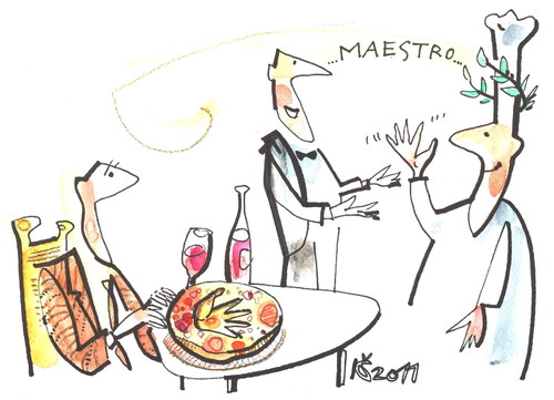 Cartoon: PIZZA - MAESTRO (medium) by Kestutis tagged italy,pizza,pizzapitch,summer,travel,kestutis,restaurant,cook