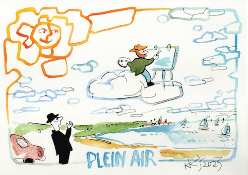 Cartoon: Plein air (medium) by Kestutis tagged pleinair,painting,art,kunst,farbe,kestutis,lithuania,color