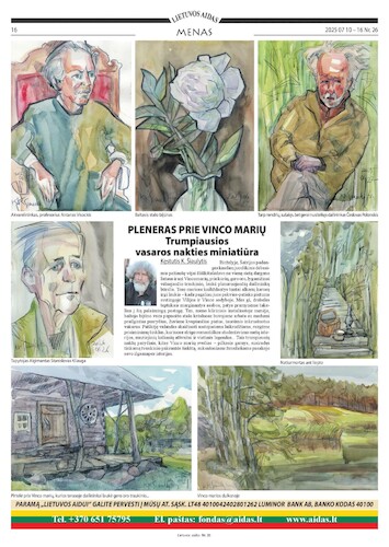 Cartoon: Plein air at Lake Vincas (medium) by Kestutis tagged pleinair,lake,causerie,newspaper,summer,art,kunst,kestutis,lithuania