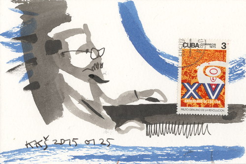 Cartoon: Political commentator I (medium) by Kestutis tagged europe,america,lithuania,kestutis,world,postcard,dadaism,dada,comment,politic