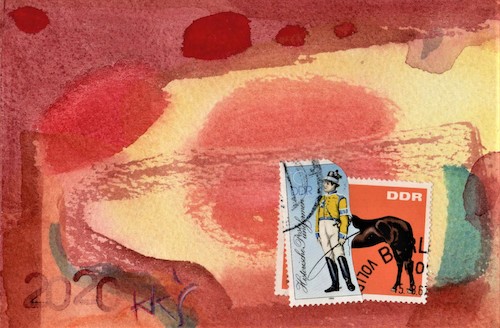 Cartoon: Postmancentaur (medium) by Kestutis tagged postcard,art,postman,centaur,kestutis,lithuania,kunst