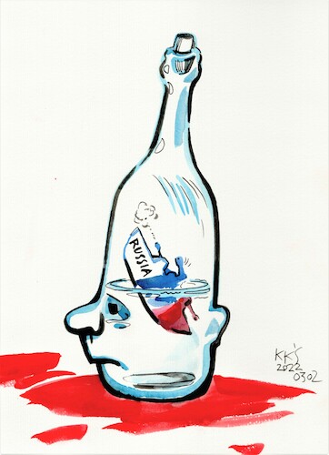 Cartoon: Putins Russia (medium) by Kestutis tagged putin,war,russia,ukraine,nato,kestutis,lithuania,ship