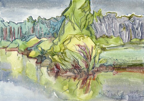 Cartoon: Rain watercolor (medium) by Kestutis tagged rain,watercolor,art,kunst,kestutis,lithuania,summer