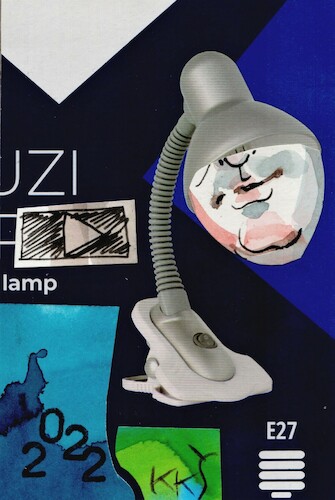 Cartoon: Recycling. Lamp. (medium) by Kestutis tagged recycling,lamp,collage,dada,youtube,postcard,kestutis,lithuania