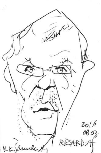 Cartoon: Ricardas Jakutis - art collector (medium) by Kestutis tagged art,lithuania,kestutis