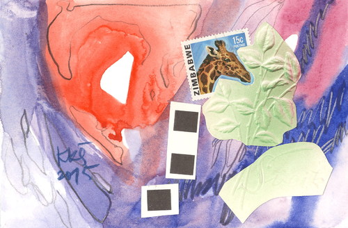 Cartoon: Rose and giraffe (medium) by Kestutis tagged dada,postcard,kestutis,lithuania,rose,giraffe