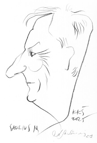 Cartoon: Saulius Medzionis (medium) by Kestutis tagged sketch,kestutis,lithuania