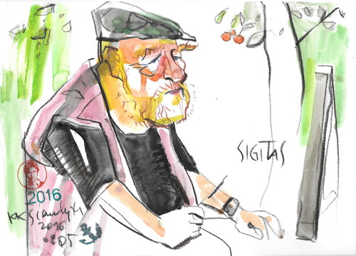 Cartoon: Sigitas - plein-air painter (medium) by Kestutis tagged pleinair,painter,dada,sketch,kestutis,lithuania