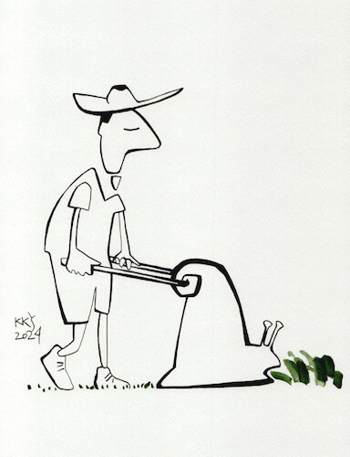 Cartoon: Silent lawnmower (medium) by Kestutis tagged silent,kestutis,lithuania