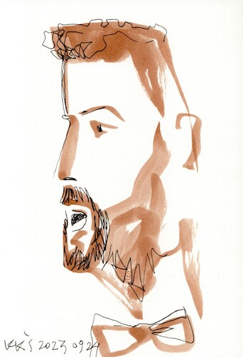 Cartoon: Singer Povilas Padleckis (medium) by Kestutis tagged sketch,singer,music,concert,kestutis,lithuania