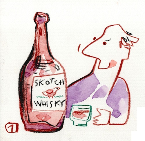 Cartoon: Skotch Whisky (medium) by Kestutis tagged skotch,whisky,scotland,kestutis,alcohol,lithuania,loch,ness