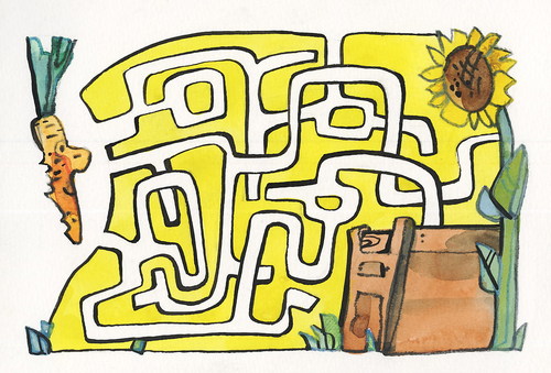 Cartoon: Task (medium) by Kestutis tagged carrot,bunny,rabbit,compost,task,kestutis,lithuania,garden,garten