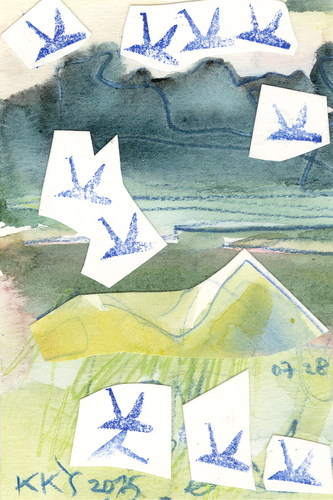 Cartoon: Terns evening (medium) by Kestutis tagged dada,postcard,kestutis,lithuania,tern