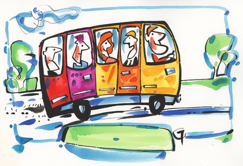 Cartoon: Travel (medium) by Kestutis tagged bus,travel