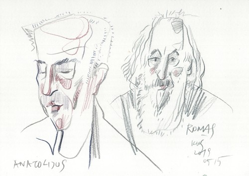 Cartoon: Two painters (medium) by Kestutis tagged sketch,painter,art,kunst,kestutis,lithuania