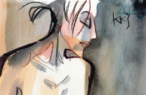 Cartoon: Two sketch art postcards 7 (medium) by Kestutis tagged sketch,art,postcard,kunst,kestutis,lithuania