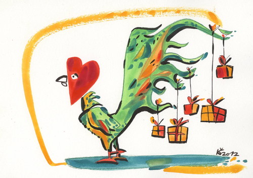 Cartoon: VALENTINES DAY (medium) by Kestutis tagged liebe,love,hahn,cock,frau,woman,man,valentinstag,day,valentines