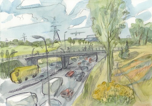 Cartoon: Vilnius. Detour. 2023 07 10 (medium) by Kestutis tagged vilnius,landscape,pleinair,kestutis,lithuania