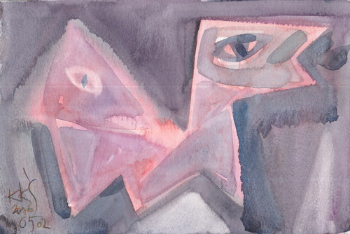 Cartoon: Vilnius Wolves (medium) by Kestutis tagged watercolor,dada,kestutis,lithuania