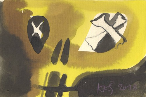 Cartoon: Visual art anarchy (medium) by Kestutis tagged visual,art,anarchy,dada,postcard,kestutis,lithuania