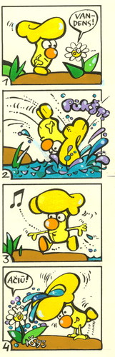 Cartoon: Water! (medium) by Kestutis tagged adventure,lithuania,kestutis,flower,pfifferlinge,thank,kind,child,kids,children,education,kinder,comic,strip,chanterelle,wald,forest,mushroom,water