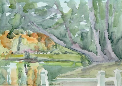 Cartoon: Watercolor plein air 2 (medium) by Kestutis tagged watercolor,nature,pleiair,kestutis,lithuania,art,kunst