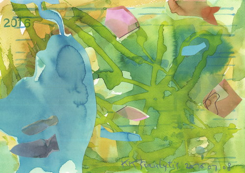 Cartoon: Watercolourists Aquarium (medium) by Kestutis tagged dada,watercolor,aquarium,kestutis,lithuania,recycling