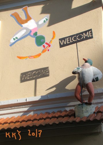 Cartoon: WELCOME.  Autumn in Vilnius (medium) by Kestutis tagged vilnius,observagraphics,autumn,kestutis,lithuania