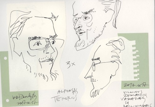 Cartoon: Writer Alfonsas Tekorius (medium) by Kestutis tagged sketch,kestutis,lithuania