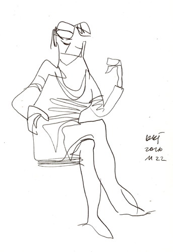 Cartoon: Artist drawing and discussing (medium) by Kestutis tagged sketch,kestutis,lithuania,artist