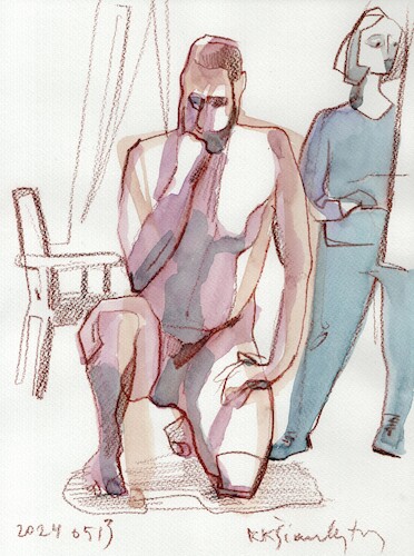 Cartoon: Artists draw (medium) by Kestutis tagged human,figure,artist,sketch,kestutis,lithuania,art,kunst