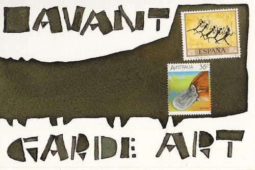 Cartoon: AVANT GARDE ART (medium) by Kestutis tagged dada,postcard,mail,art,comic,kestutis,lithuania,avantgarde