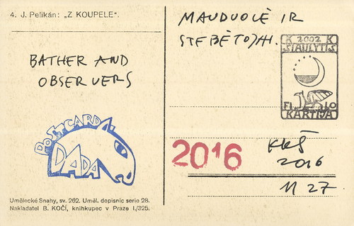 Cartoon: Bather and observers (medium) by Kestutis tagged dada,postcard,postage,stamps,kestutis,lithuania,comic,observers