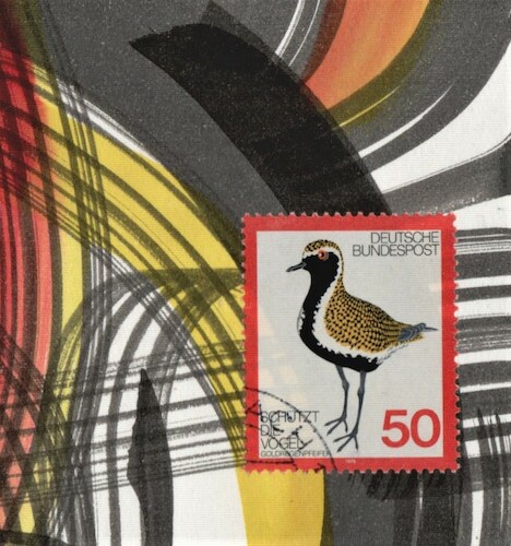 Cartoon: Bird is a mysterious work of art (medium) by Kestutis tagged bird,art,mysterious,work,dada,postcard,philately,kestutis,lithuania