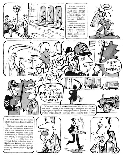 Cartoon: Comic The Cop and the Anthem (medium) by Kestutis tagged comic,usa,newyork,lithuania,kestutis,the