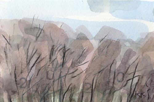 Cartoon: Cropped landscape (medium) by Kestutis tagged landscape,kestutis,lithuania,postcard,art,kunst,watercolor